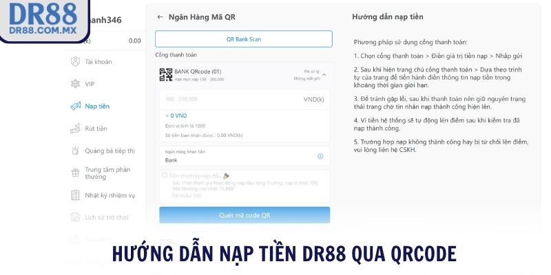 Nạp Tiền DR88 Dễ Dàng - Thưởng 100% Cho Thành Viên Mới - pezogi